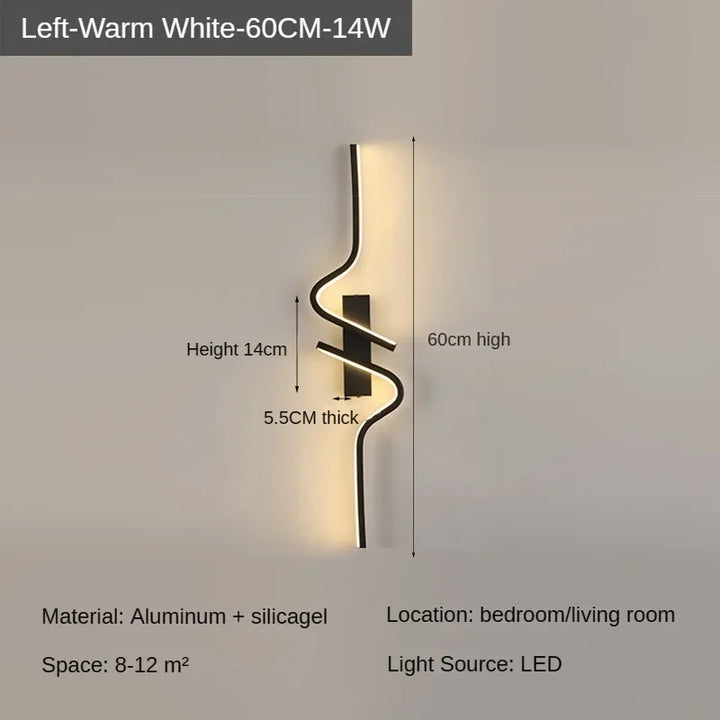Moderne Minimalistische Strepen LED Wandlamp Slaapkamer Verlichting voor Nachttafel Wandlamp LED Licht Woonkamer TV Sofa Achtergrond Wandlamp