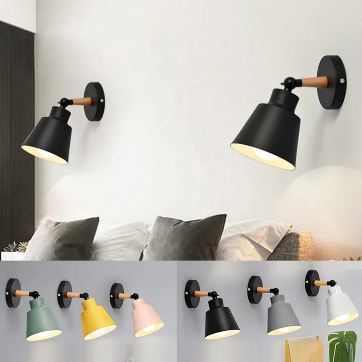 Nordic LED Wandlamp – Minimalistisch Massief Houten Ontwerp voor Slaapkamer, Woonkamer en Hal – Moderne Decoratieve Verlichting met E27 Fitting