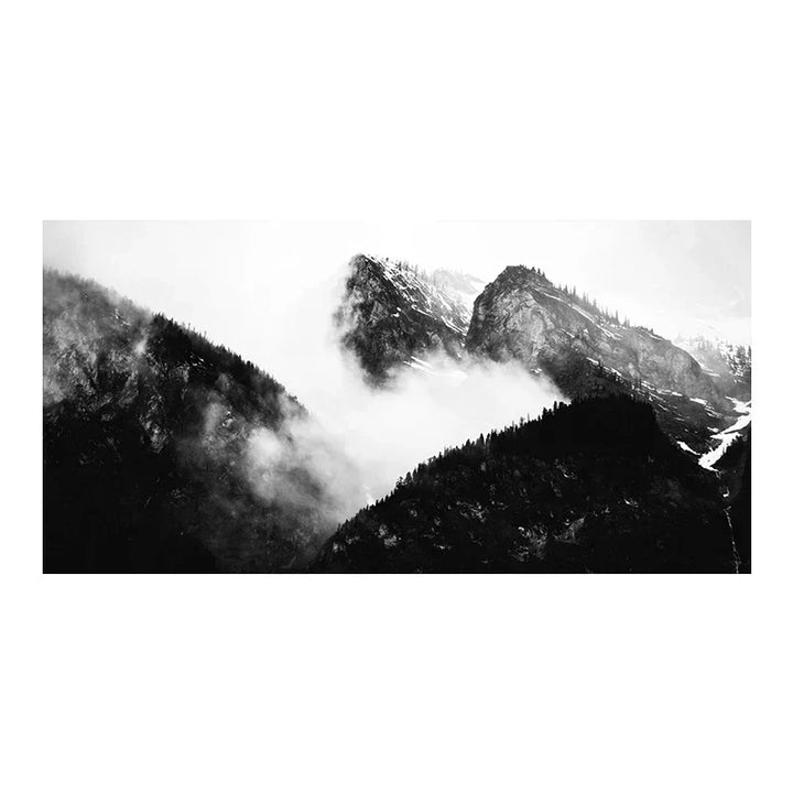 Noordelijke Landschappen Bos Berg Wildernis Wanddecoratie Fotokunst Canvas Prints Zwart Wit Posters voor Woonkamer Moderne Thuis Kantoor Decor