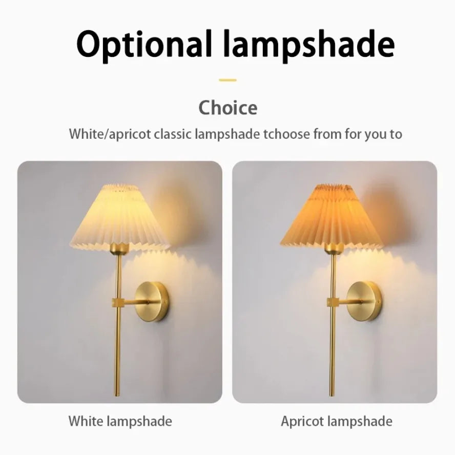 Nordic LED Wandlamp – Modern retro design voor woonkamer, slaapkamer en kantoor, E27 fitting, stoffen kap, wandmontage