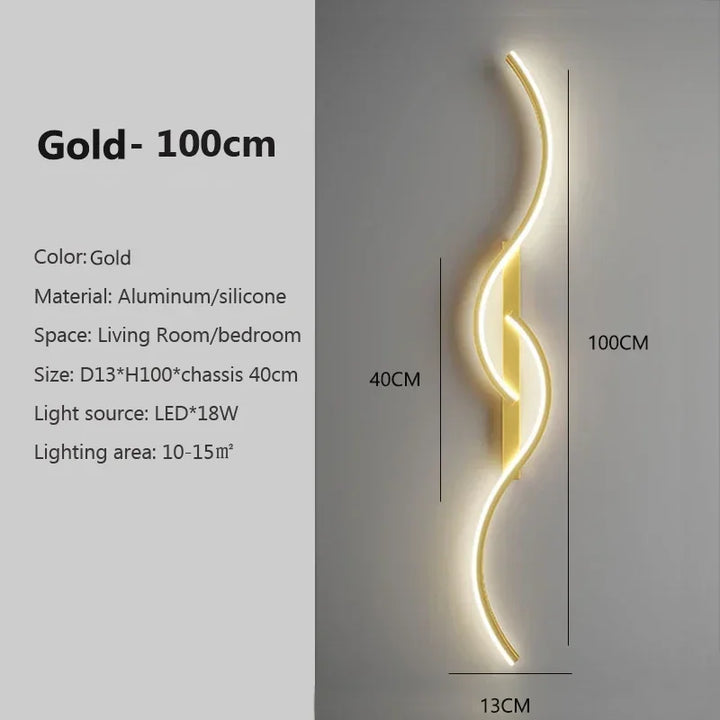 Moderne LED Wandlamp - Hedendaagse Wandlamp voor Woonkamer, Slaapkamer, Eetkamer en Hal - Op- en Neer-verlichting, Dimbaar, Touch-schakelaar, Interieurdecoratie