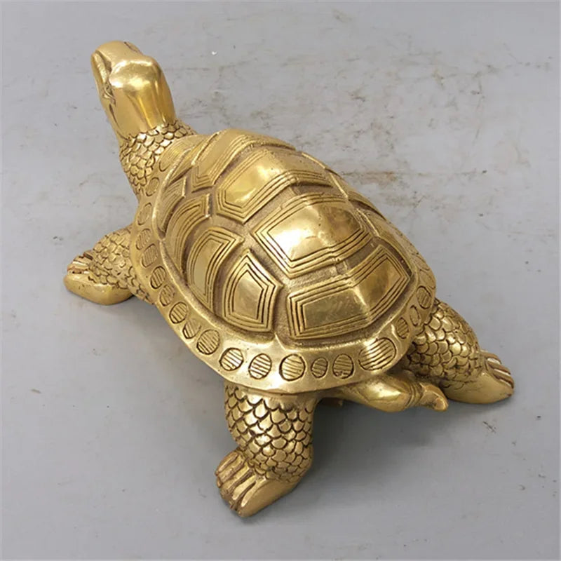 Messing Feng Shui Schildpad Beeld Gelukkig Dier Sculptuur voor Langdurigheid Thuis Kantoor Decoratie Beeldje Cadeau Studie Ornament