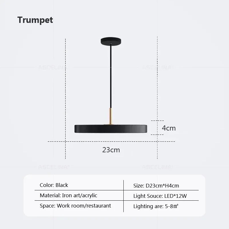 Moderne LED hanglamp – 23/30 cm schijf hanglamp voor slaapkamer, woonkamer, kantoor engang – dimbare LED plafondlamp