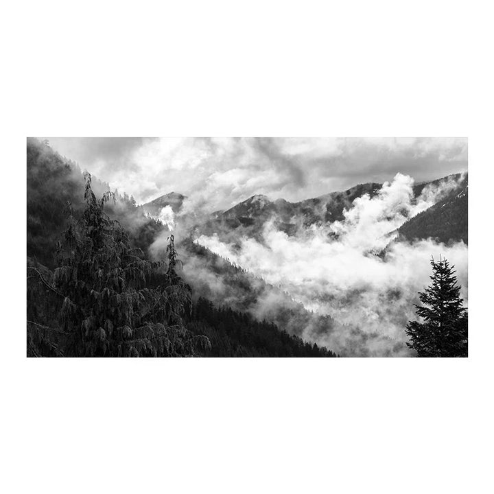 Noordelijke Landschappen Bos Berg Wildernis Wanddecoratie Fotokunst Canvas Prints Zwart Wit Posters voor Woonkamer Moderne Thuis Kantoor Decor