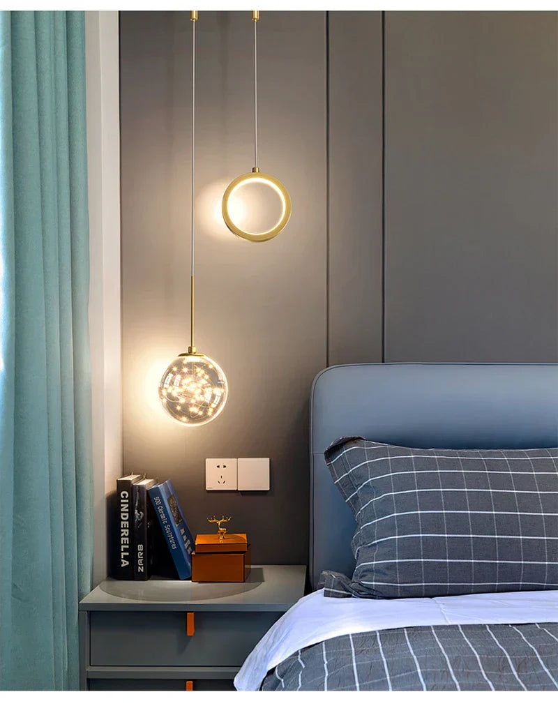 Moderne LED pendelstuk – 2-weg binnenhanglamp voor woonkamer, slaapkamer, eettafel met instelbare 3 lichtkleuren