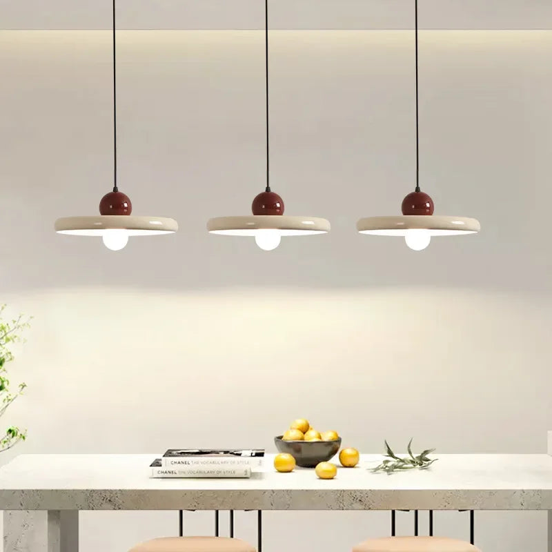 Nordic Cream Vliegen Schotel Hanglamp – Moderne LED-Lamp voor woonkamer, slaapkamer en restaurant, 20/30cm