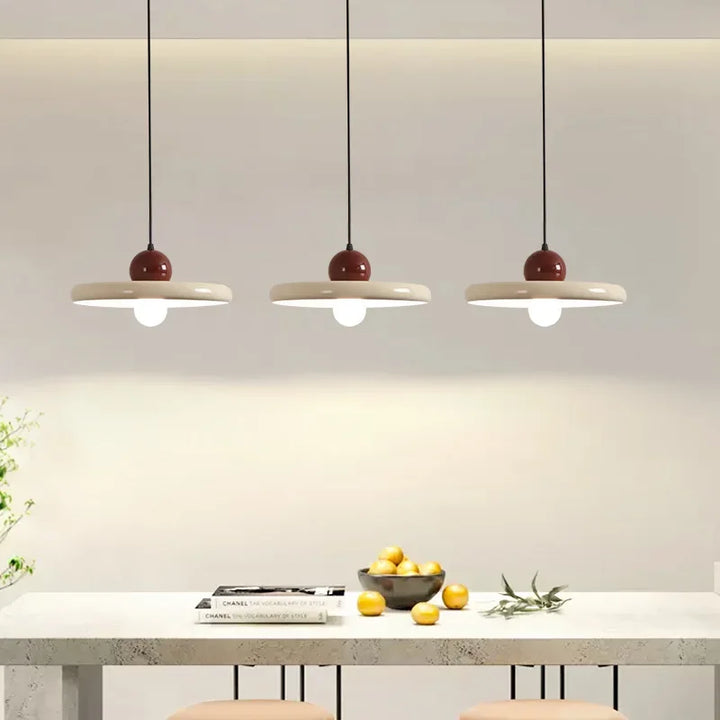 Nordic Cream Vliegen Schotel Hanglamp – Moderne LED-Lamp voor woonkamer, slaapkamer en restaurant, 20/30cm