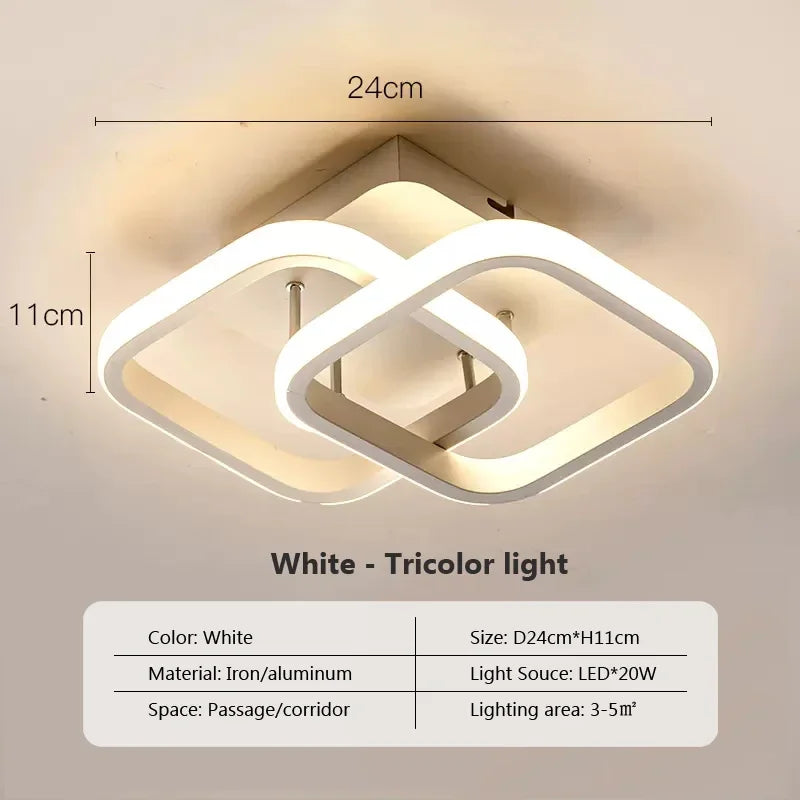Moderne LED plafondlamp - Dimbare binnenverlichting voor hal, trap, foyer, balkon en slaapkamer