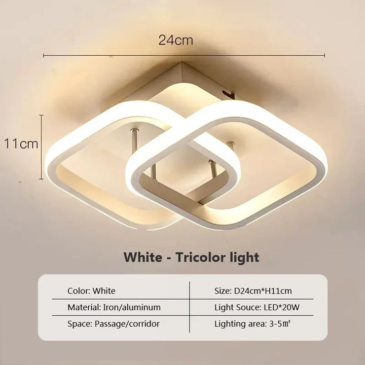 Moderne LED plafondlamp - Dimbare binnenverlichting voor hal, trap, foyer, balkon en slaapkamer
