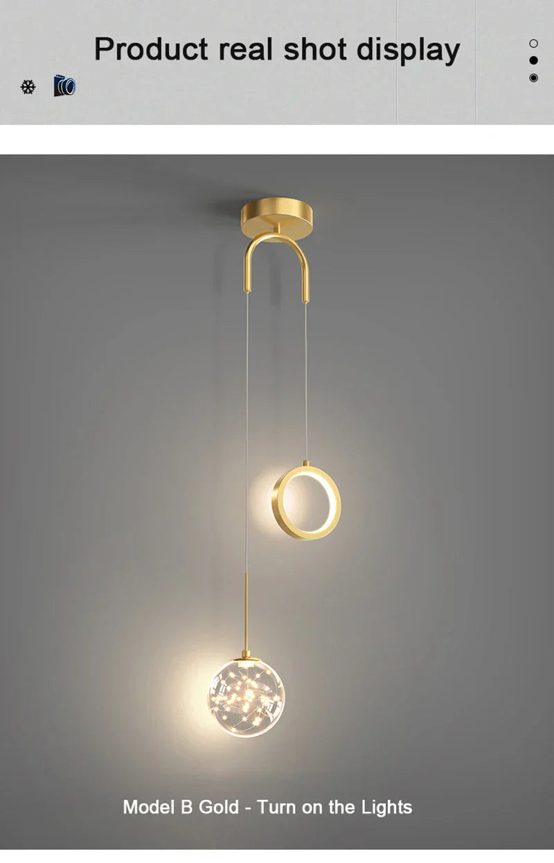 Moderne LED pendelstuk – 2-weg binnenhanglamp voor woonkamer, slaapkamer, eettafel met instelbare 3 lichtkleuren