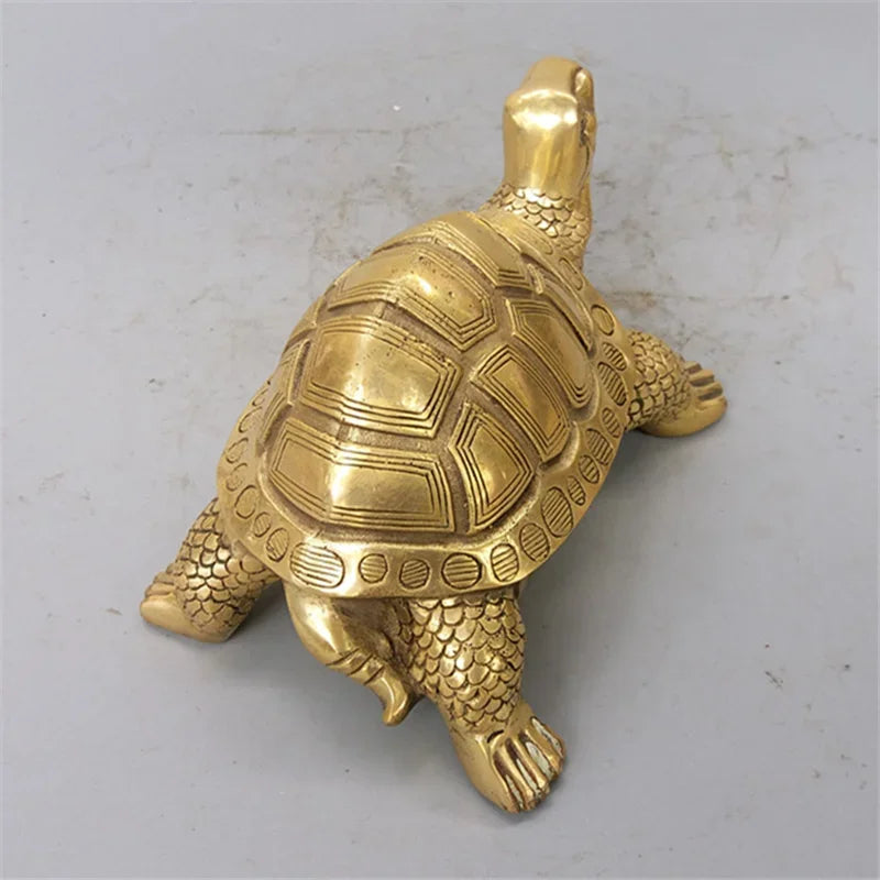 Messing Feng Shui Schildpad Beeld Gelukkig Dier Sculptuur voor Langdurigheid Thuis Kantoor Decoratie Beeldje Cadeau Studie Ornament