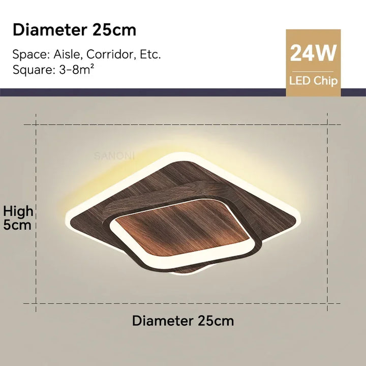Moderne LED ceiling light - Square ceiling lamp for living room, staircase, hallway and more