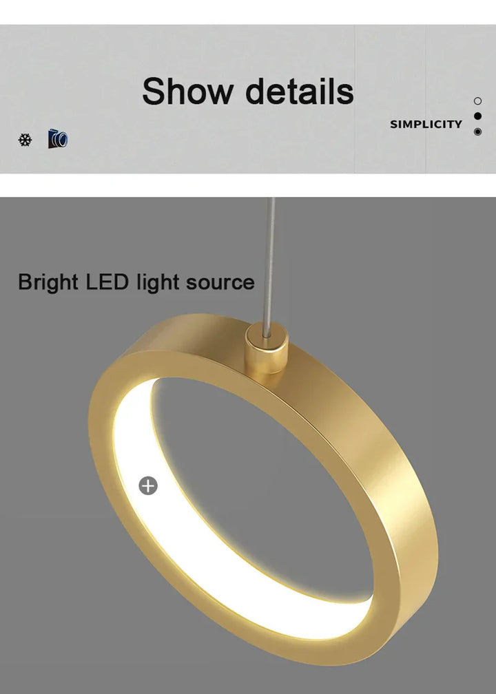 Moderne LED pendelstuk – 2-weg binnenhanglamp voor woonkamer, slaapkamer, eettafel met instelbare 3 lichtkleuren