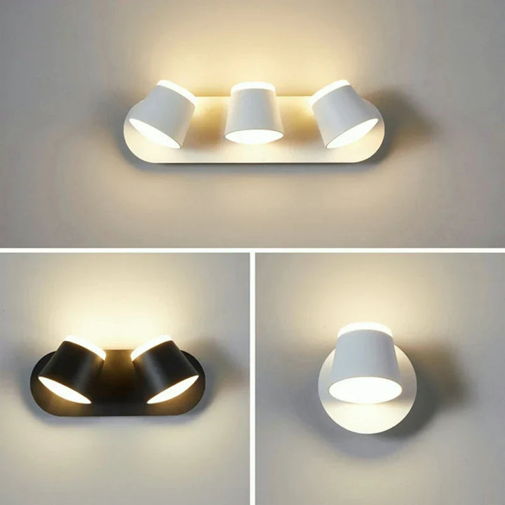 Moderne LED Wandlamp – 330° Verstelbaar, 3000K & 6500K Verstelbaar Wit Licht, Aluminium Legering Wandgemonteerde Lamp voor Slaapkamer, Keuken en Woonkamer