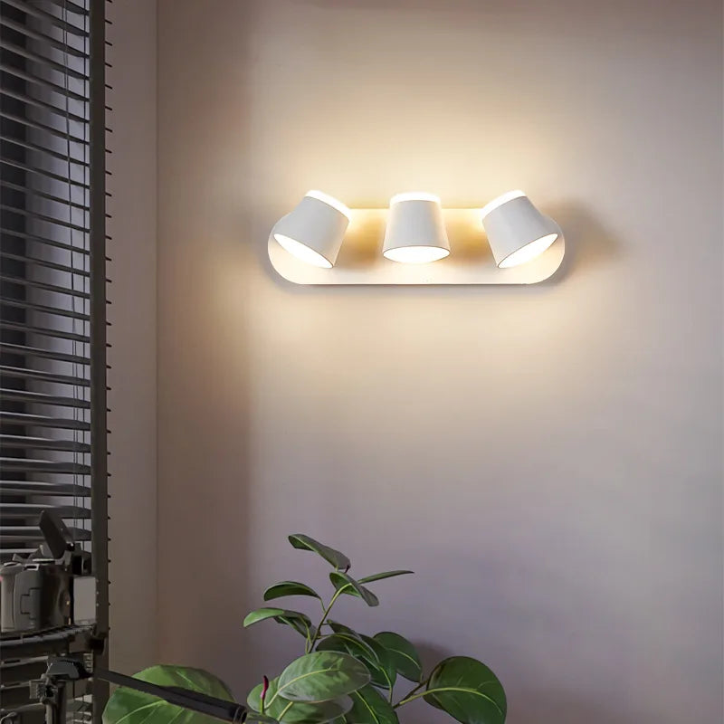 Moderne LED Wandlamp – 330° Verstelbaar, 3000K & 6500K Verstelbaar Wit Licht, Aluminium Legering Wandgemonteerde Lamp voor Slaapkamer, Keuken en Woonkamer
