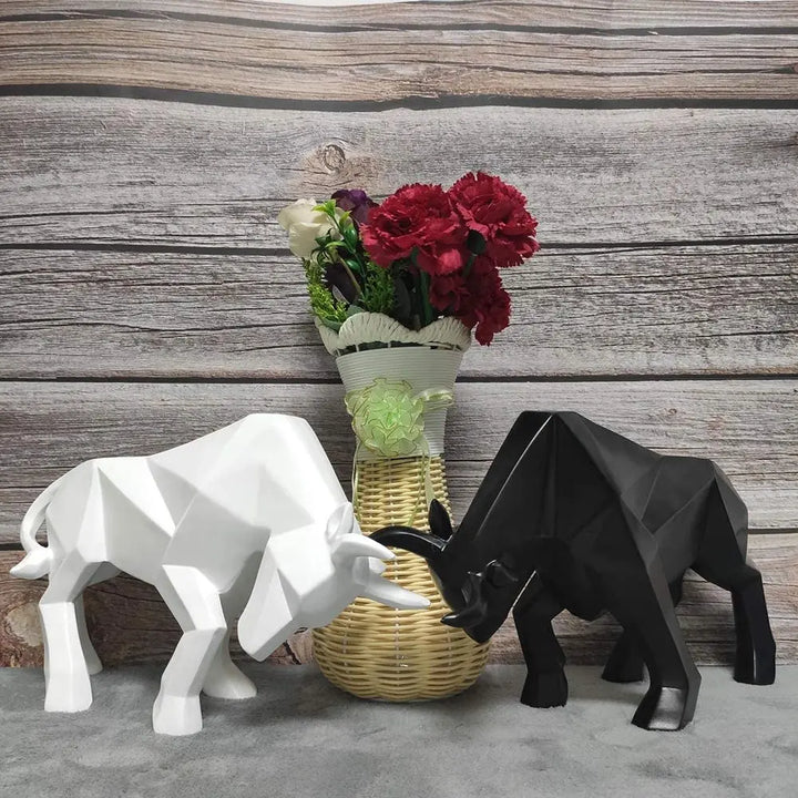 YuryFvna Moderne Geometrische Stierstandbeeld, Ornament, Café, Stier Sculpturen, Dierenfiguren, Abstracte Hotel Thuisdecoratie