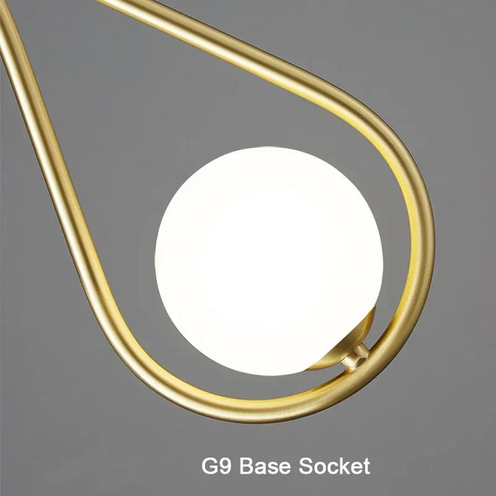 Moderne LED Hanglamp – Noordse gesatineerde glazen bal kroonluchter met G9-lamp voor slaapkamer, woonkamer en eetkamer