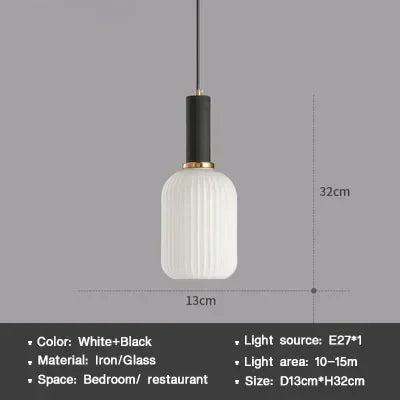 Moderne Nordic Glazen Hanglamp – Enkele Kop LED Hanglamp voor Eetkamer, Slaapkamer, Café en Studie – Wit, Groen, Cognac & meer