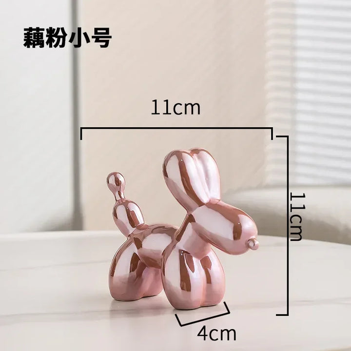 Noordse Keramische Ballonhond Sculptuur Gouden Dier Decoratie Standbeeld Woonkamer Ornamenten Creatief Bureau Ornament Thuis Decor