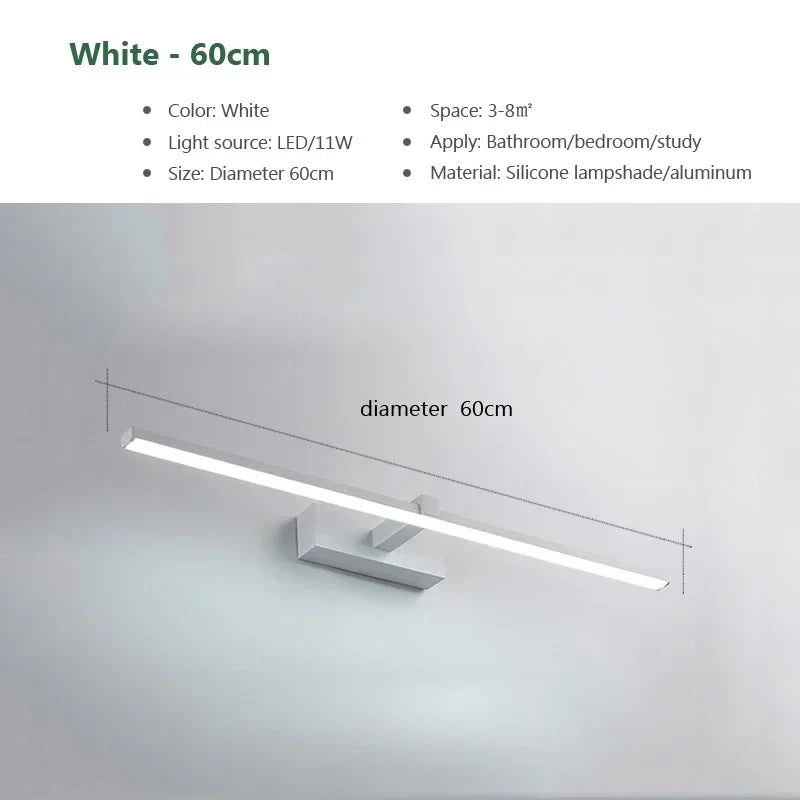 Moderne Gouden LED Wandlamp – Badkamerspiegelverlichting met Touch-schakelaar voor Slaapkamer, Woonkamer en Make-up Verlichting