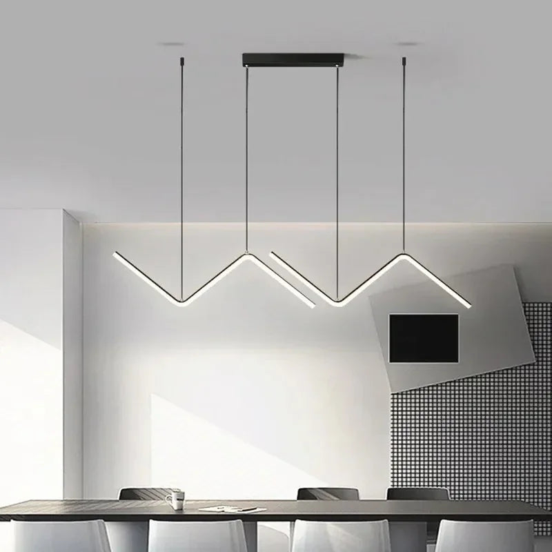 Moderne LED hanglamp – 90 cm 2-arm verstelbaar ontwerp met afstandsbediening, dimbaar, voor woonkamer, slaapkamer, hotel en studeerkamer