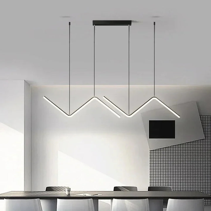 Moderne LED hanglamp – 90 cm 2-arm verstelbaar ontwerp met afstandsbediening, dimbaar, voor woonkamer, slaapkamer, hotel en studeerkamer