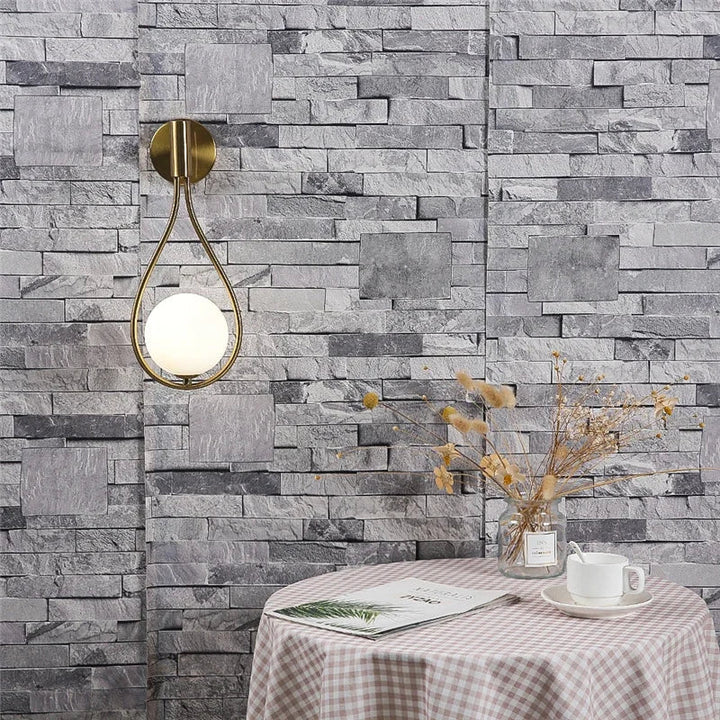 Moderne metaaldraad- en glasball wandlamp - Scandinavische wandverlichting voor woonkamer, slaapkamer, gang, hal en trap - AC-gevoed, LED-lamp inbegrepen