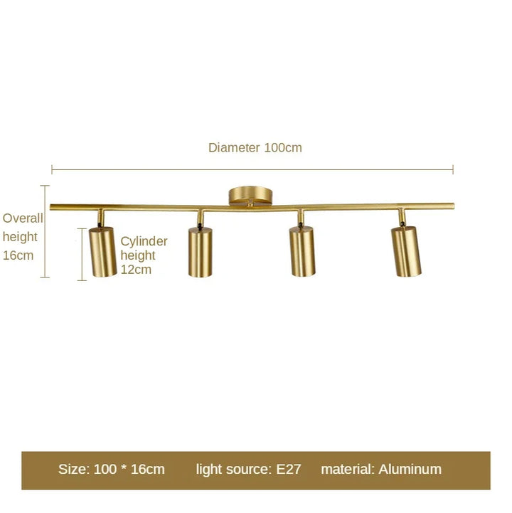 Moderne Gouden Spotlight Plafondlamp – Nordic Minimalistische E27 LED Licht voor Woonkamer, Slaapkamer en Keuken