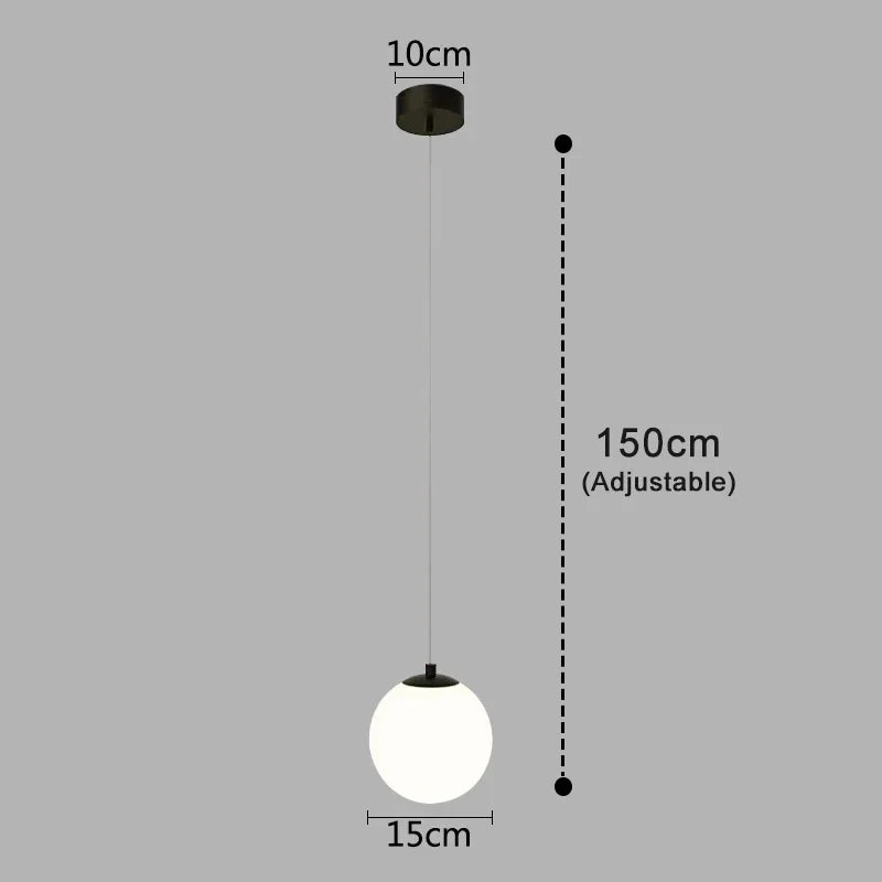 Moderne Glass LED Pendant Light – Nordic Style Hanglamp voor Woonkamer, Slaapkamer, Restaurant en Bar, 220V AC, Binnenverlichtingsarmatuur
