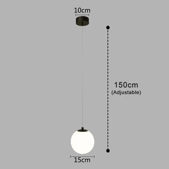 Moderne Glass LED Pendant Light – Nordic Style Hanglamp voor Woonkamer, Slaapkamer, Restaurant en Bar, 220V AC, Binnenverlichtingsarmatuur
