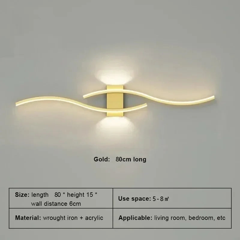 Moderne minimalistische LED strip wandlamp - dimbare wandverlichting voor woonkamer, slaapkamer, restaurant en badkamer