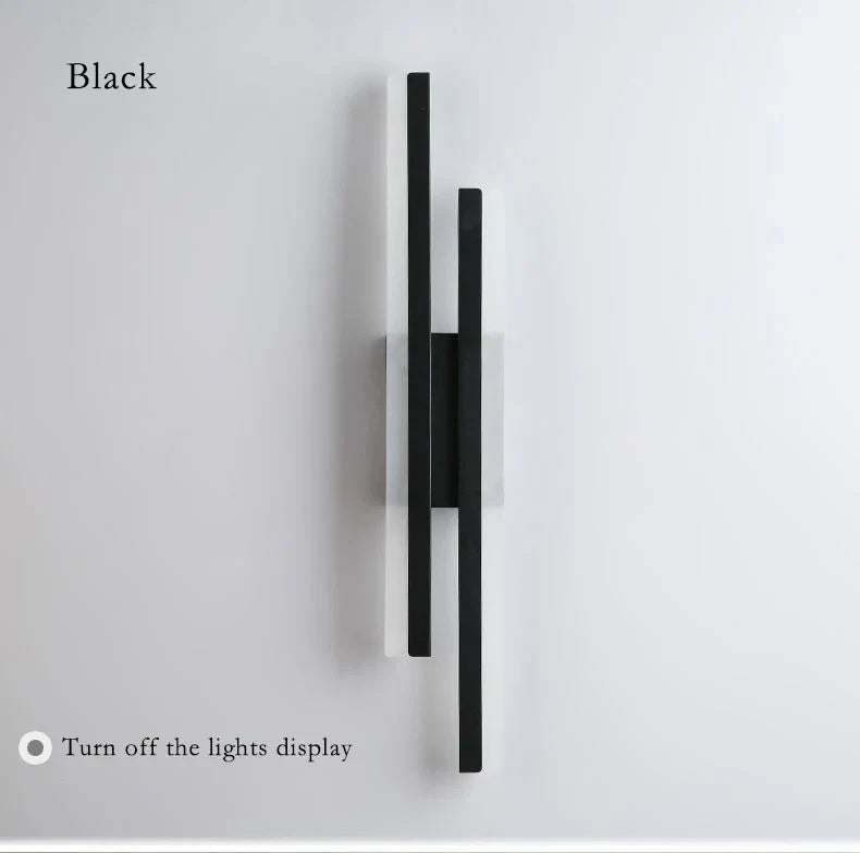 Moderne LED Wandlamp – Zwarte & Gouden Acryl Wandlamp voor Woonkamer, Slaapkamer en Interieurontwerp