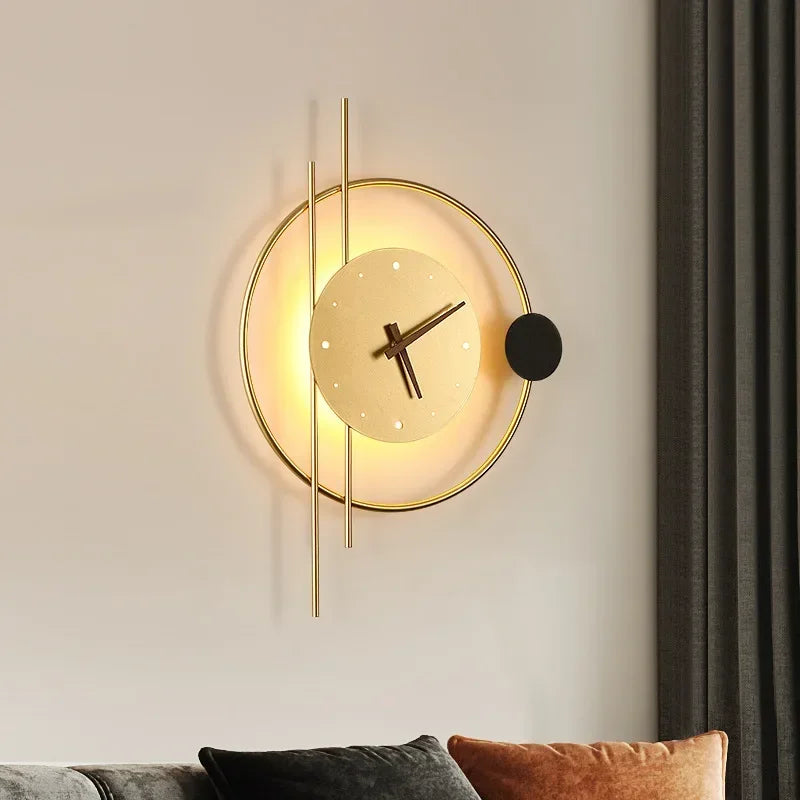 Moderne LED Klok Wandlamp – Stijlvolle Wandgemonteerde Lamp voor Slaapkamer, Woonkamer en Woondecoratie