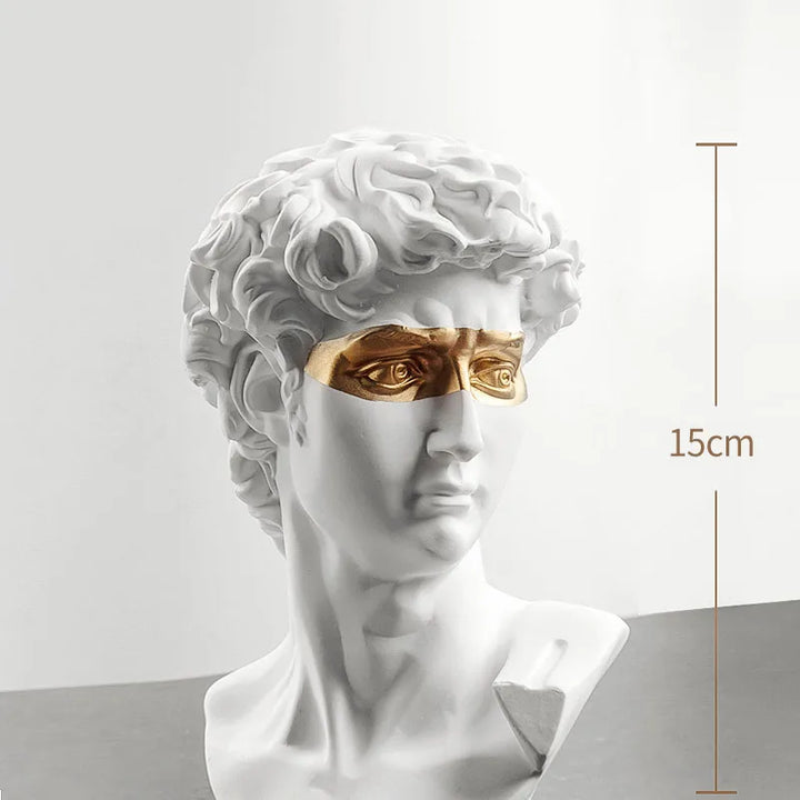 Standbeelden voor decoratie, 15 cm, David, salontafel, woondecoratie, ornamenten, buste van een kamer van gips, witte hars, decoratieve kunstattributen
