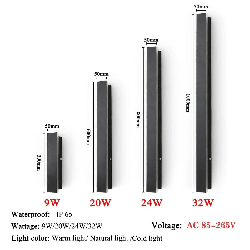LED Lange Wandlamp Waterdicht IP65 Buiten