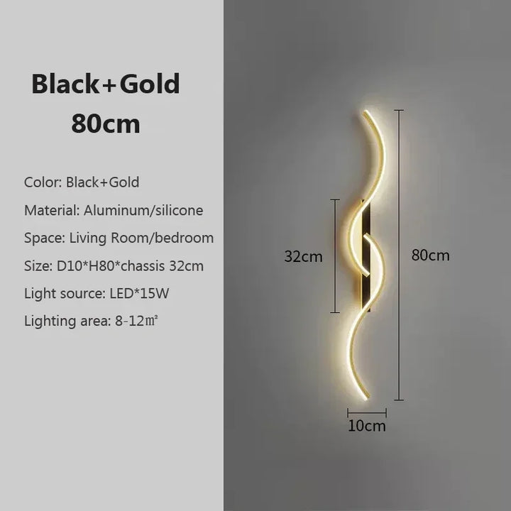 Moderne LED Wandlamp - Hedendaagse Wandlamp voor Woonkamer, Slaapkamer, Eetkamer en Hal - Op- en Neer-verlichting, Dimbaar, Touch-schakelaar, Interieurdecoratie