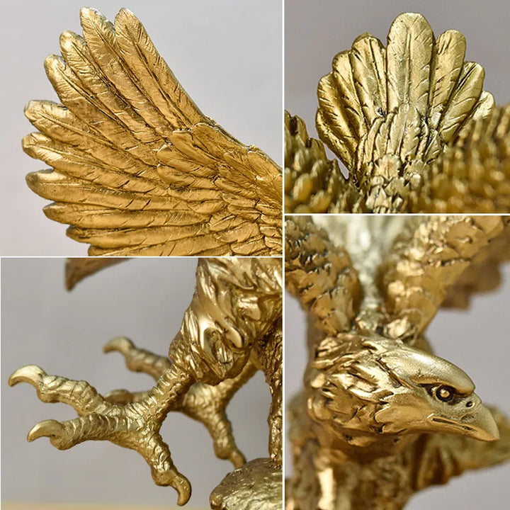 Harz Gouden Adelaar Standbeeld Kunst Dier Model Collectie Ornament Thuis Kantoor Bureau Feng Shui Decor Figuren eenvoudig