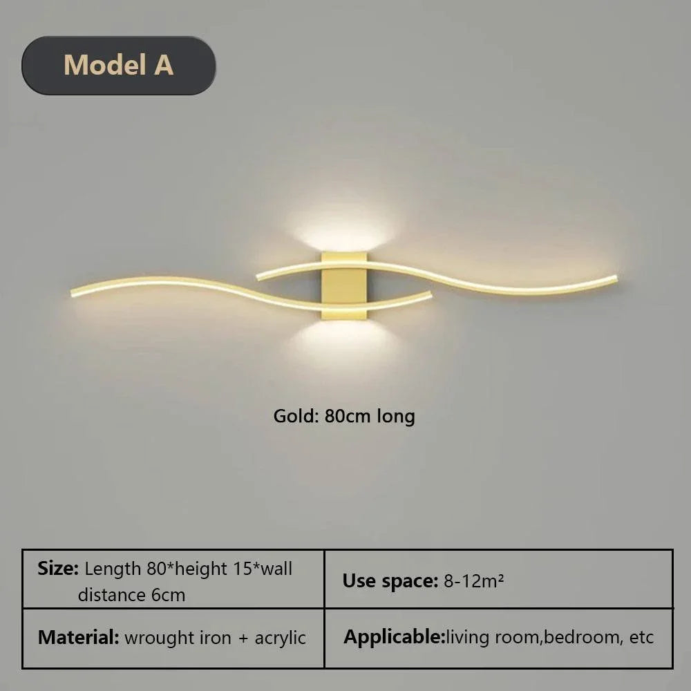 Moderne LED Wandlamp - Zwarte, witte en gouden wandlamp voor woonkamer, slaapkamer, nachtkastje en decoratieve verlichting