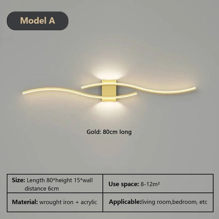 Moderne LED Wandlamp - Zwarte, witte en gouden wandlamp voor woonkamer, slaapkamer, nachtkastje en decoratieve verlichting