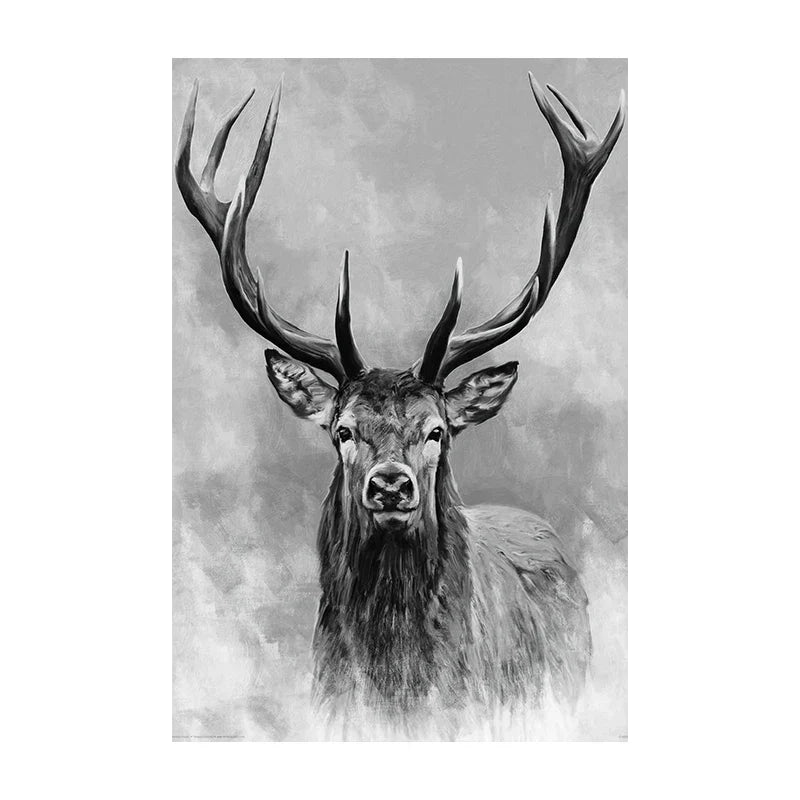 Nördliche Wildnis Adler Hirsch Landschaft Wandkunst Fine Art Leinwanddrukken Beelden Voor Woonkamer Eetkamer Nordic Thuisdecor