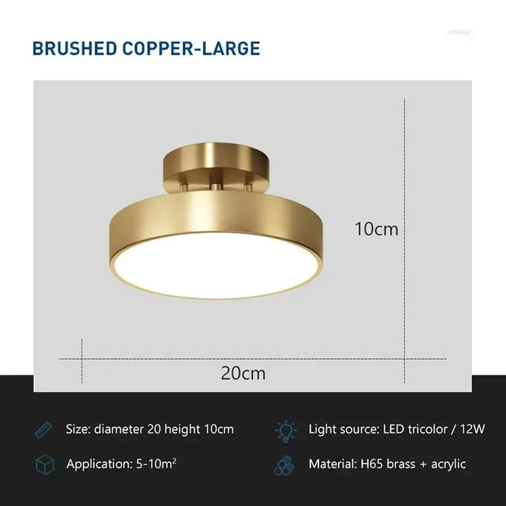 Moderne LED-Plafonnière – Scandinavisch koperontwerp voor slaapkamer, woonkamer, eetkamer en gang