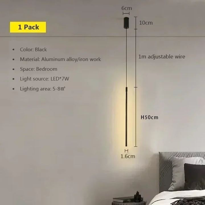 Moderne LED Lange Pendelleuchte voor Eetkamer, Slaapkamer & Woonkamer – Tiptoets, Aluminium Hanglamp, witte & zwarte Lampenkap