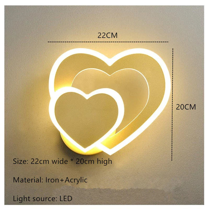 Moderne LED Hartvormige Wandlamp
