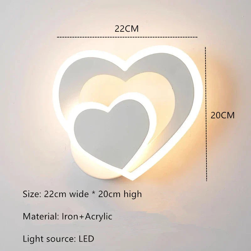 Moderne LED Hartvormige Wandlamp