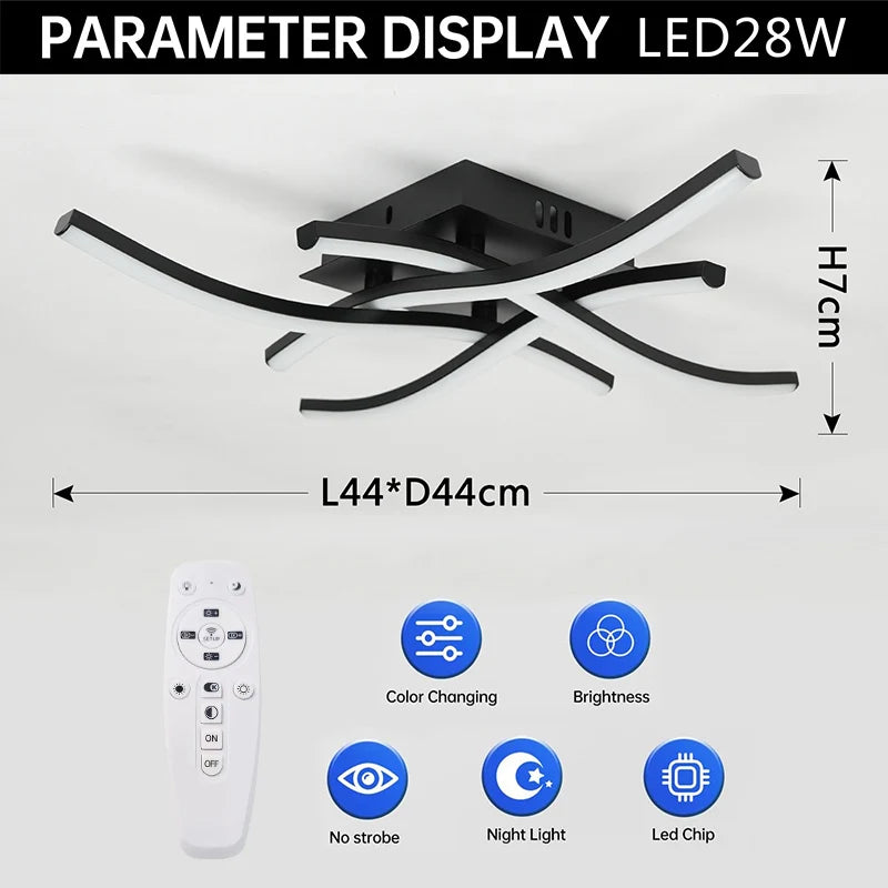 Moderne LED plafondlamp voor woonkamer, eetkamer, slaapkamer en balkon