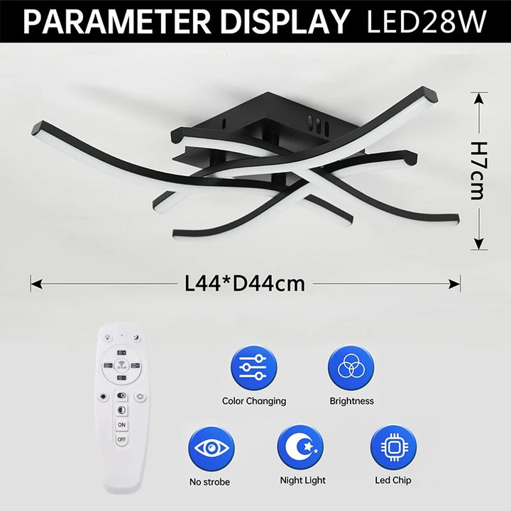 Moderne LED plafondlamp voor woonkamer, eetkamer, slaapkamer en balkon