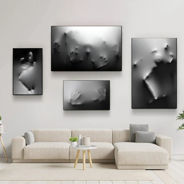 Moderne Kunst Abstracte Geestfiguren Op De Muur Canvasprints Zwart Witte Muurkunst Posters Foto's Voor Woonkamer Slaapkamer Kunst Decor