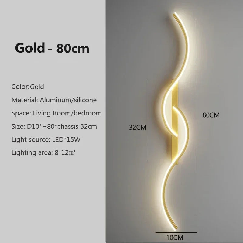 Moderne LED Wandlamp - Hedendaagse Wandlamp voor Woonkamer, Slaapkamer, Eetkamer en Hal - Op- en Neer-verlichting, Dimbaar, Touch-schakelaar, Interieurdecoratie