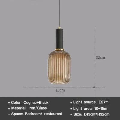 Moderne Nordic Glazen Hanglamp – Enkele Kop LED Hanglamp voor Eetkamer, Slaapkamer, Café en Studie – Wit, Groen, Cognac & meer