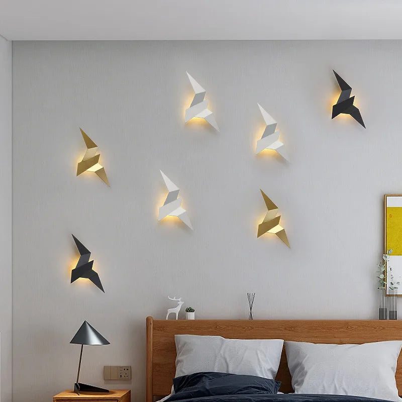 Nordic LED Vogel Wandlamp – moderne wandverlichting voor slaapkamer, woonkamer, trappen en nachtkastje – omhoog & omlaag verlichting, ijzeren kap, netvoeding
